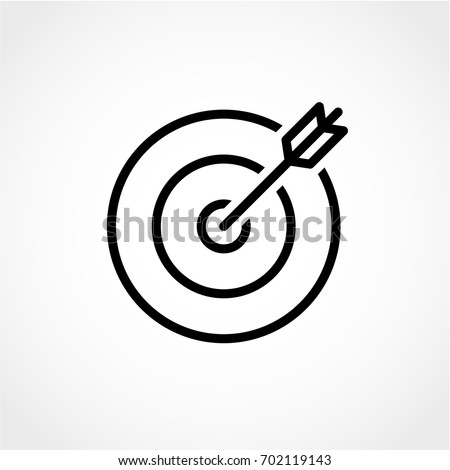 Target and arrow Icon Isolated on White Background