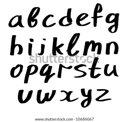 Alphabet Handwritten With Permanent Marker - Small Letters Stock Photo ...