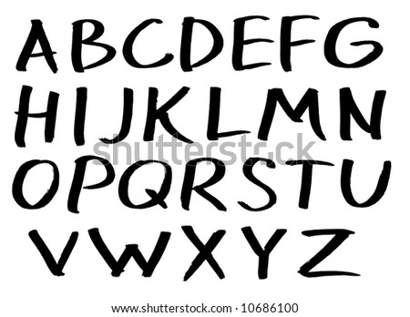 Alphabet Handwritten With Permanent Marker Capital Letters Stock Photo ...