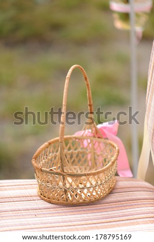empty basket on chair in yard
