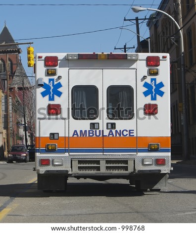 Rear View Of An Ambulance On The Street Stock Photo 998768 : Shutterstock