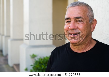 Handsome older man outdoor portrait.