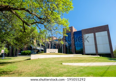 NEW ORLEANS, LOUISIANA USA - MAY 4,2014: Loyola University, founded in 1904, is a private research Jesuit university located in New Orleans.