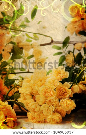 Vintage yellow roses. Great as a love message or birthday card.