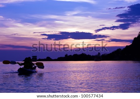 Kayak at sunset, Koh Chang island, Thailand