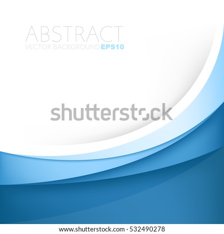Blue line vector background curve paper layer with white space for text and message background design ストックフォト © 
