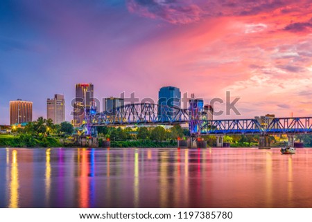 Arkansas City Skyline Arkansas River Framed Poster Picture Little Rock 