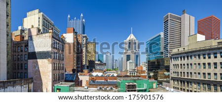 Pittsburgh, Pennsylvania, USA downtown panorama.