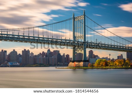 Robert F. Kennedy Bridge in New York City spanning the East River from Randalls Island to Queens. Stock fotó © 