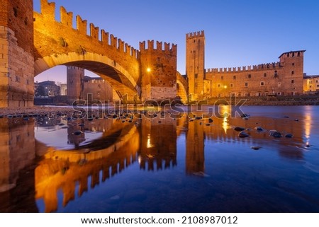 Similar – Foto Bild Verona bei Nacht adige