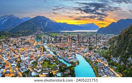 Similar – Image, Stock Photo Interlaken from above