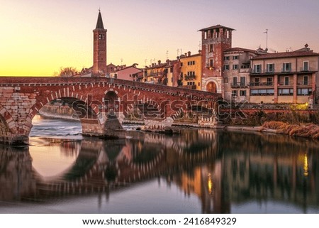 Similar – Foto Bild Verona bei Nacht adige