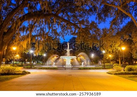 Savannah, Georgia, USA at Forsyth Park.
