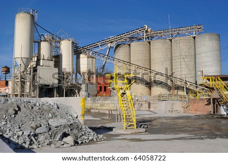 An industrial cement processing facility.