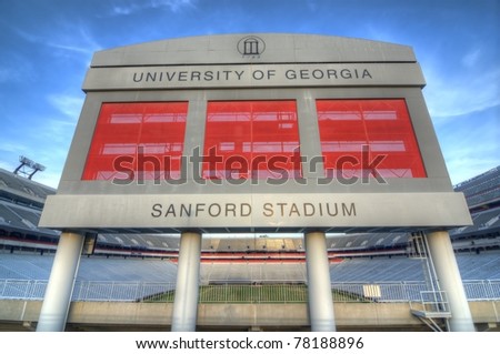 ATHENS, GEORGIA - MAY 29: Sanford Stadium is home to the University of Georgia Bulldogs football team, a collegiate football team in the South Eastern Conference (SEC) shown on May 29, 2011 in Athens, Georgia.
