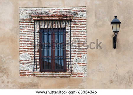 Colonial Architecture Detail. Typical colonial style in Santo Domingo, Dominican Republic