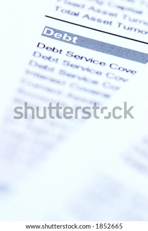 Financial documents with focus on the word \