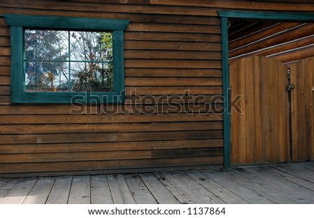 Window and aged wood wall