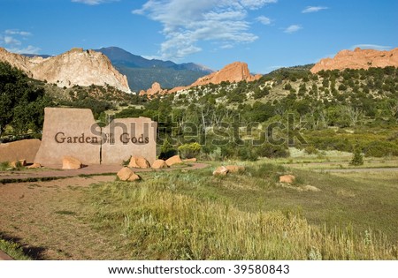 Entrance to Garden of the Gods Park, a registered National Natural Landmark in Colorado Springs, Colorado