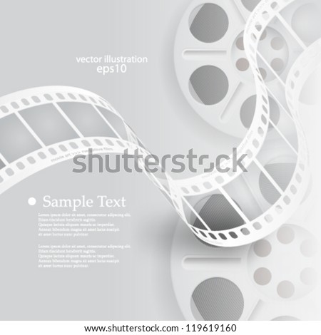 Vector illustration abstract monochromatic film reel concept background - eps10
