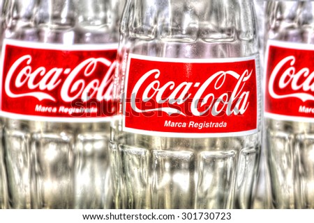 PANAMA CITY, PANAMA - JULY 31, 2015: Coca-Cola  is produced by The Coca-Cola Company of Atlanta, Georgia, and is often referred to simply as Coke