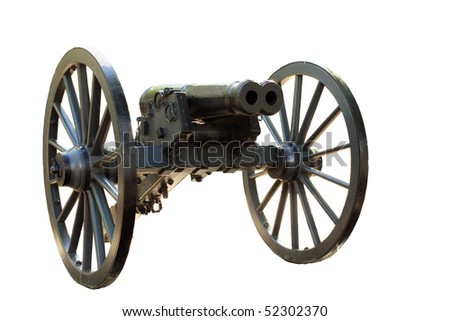 Double Barrel Cannon From The Civil War Isolated On White Stock Photo ...