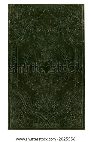 Antique black leather book cover