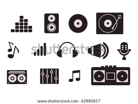 simple music icon set