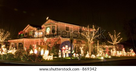House decorated for christmas