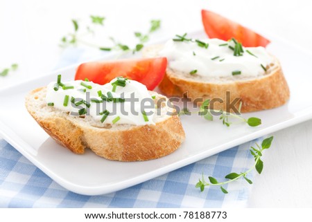 fresh baguette and cream cheese