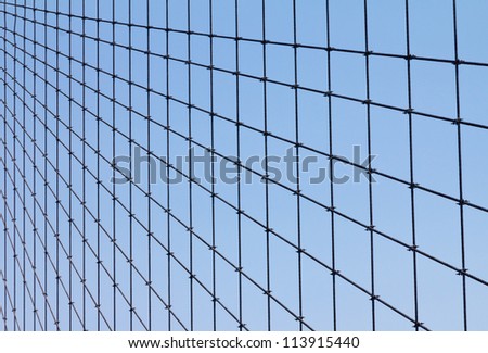 Geometric Cable Pattern of the Brooklyn Bridge in NYC