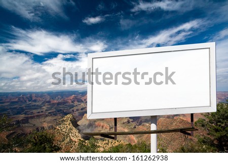 Blank billboard advertising sign at Grand Canyon National Park, Arizona