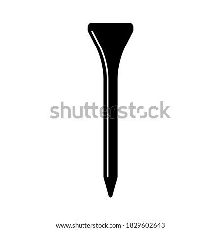 Golf tee for teeing off in vector