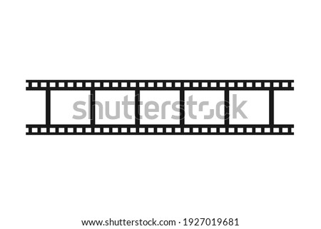 Isolated filmstrip with blank film frame for repeating pattern background in vector silhouette