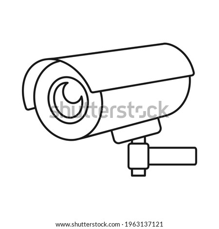 Surveillance camera or wireless security camera for security system sign in vector icon