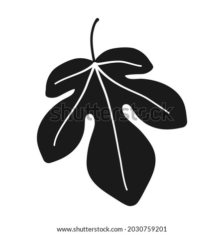 Fig leaf in silhouette vector icon Foto stock © 