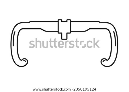 Drop bar handlebars for road bike cycling concept in vector