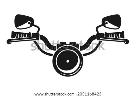 Motorbike or motorcycle handlebars front on with headlight in vector