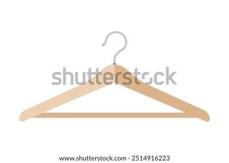 Wooden coat hanger or clothes hanger icon vector