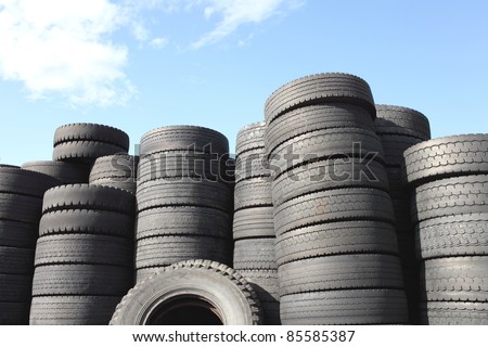 Similar – Image, Stock Photo Old discarded truck tires