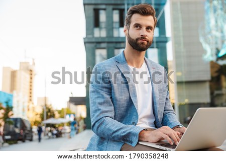 Similar – Image, Stock Photo Bussy young man laptop