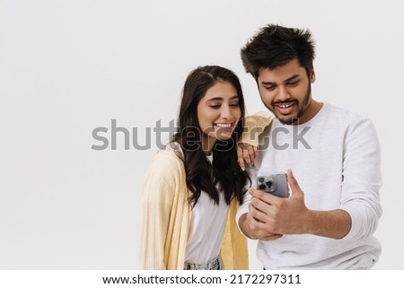 Similar – Image, Stock Photo Couple of two young Female High School Students Talking By Lockers and saving and holding their material. Back to the university, study and learn concept. Exchange african students. Portrait