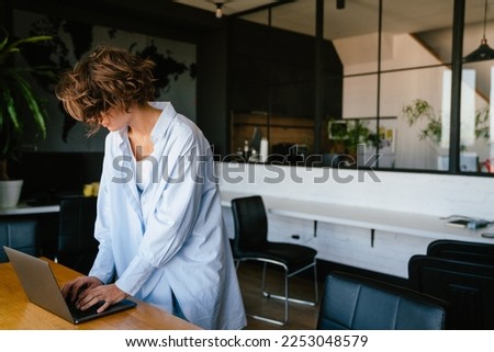 Similar – Image, Stock Photo Woman, concentrated