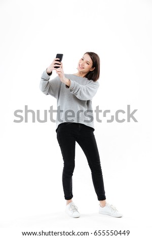 Image, Stock Photo selfie Girl Cellphone