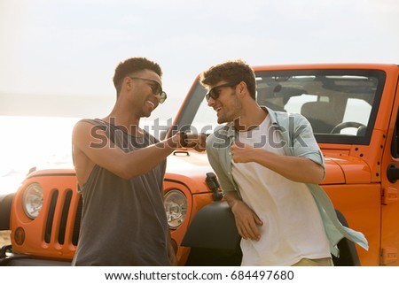 Similar – Image, Stock Photo Man standing on seaside and contemplating moment