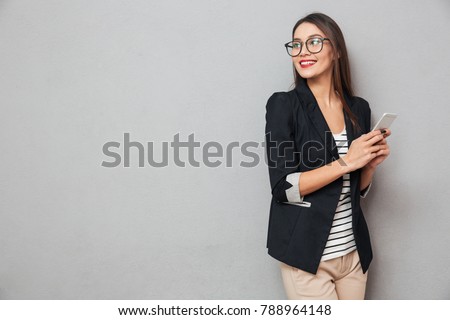 Similar – Image, Stock Photo Woman looking back holding man’s hand on beach