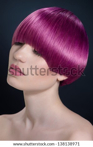 Woman with modern short hairstyle