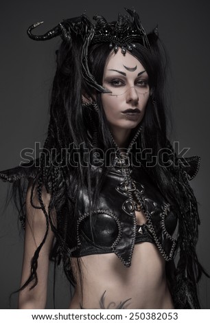 Woman dark elf warrior