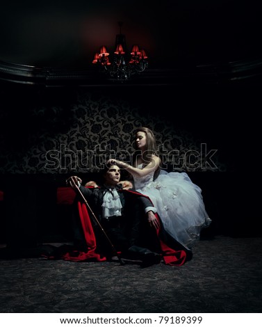 Dark couple resting after the ball