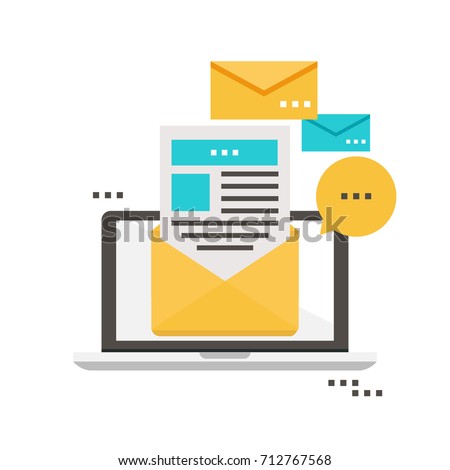 E-mail news, subscription, promotion flat vector illustration design. Newsletter icon flat